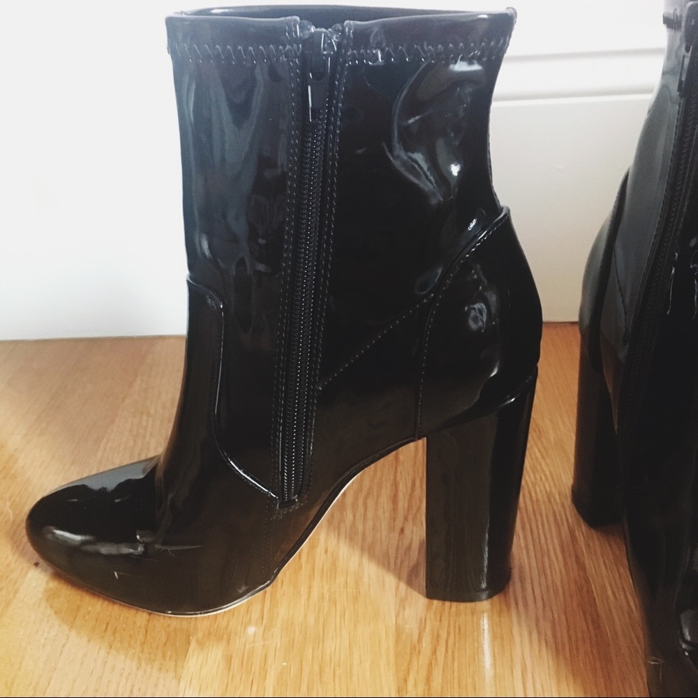 Black Patent Leather Just Fab Booties ! Size 7.5 ✨